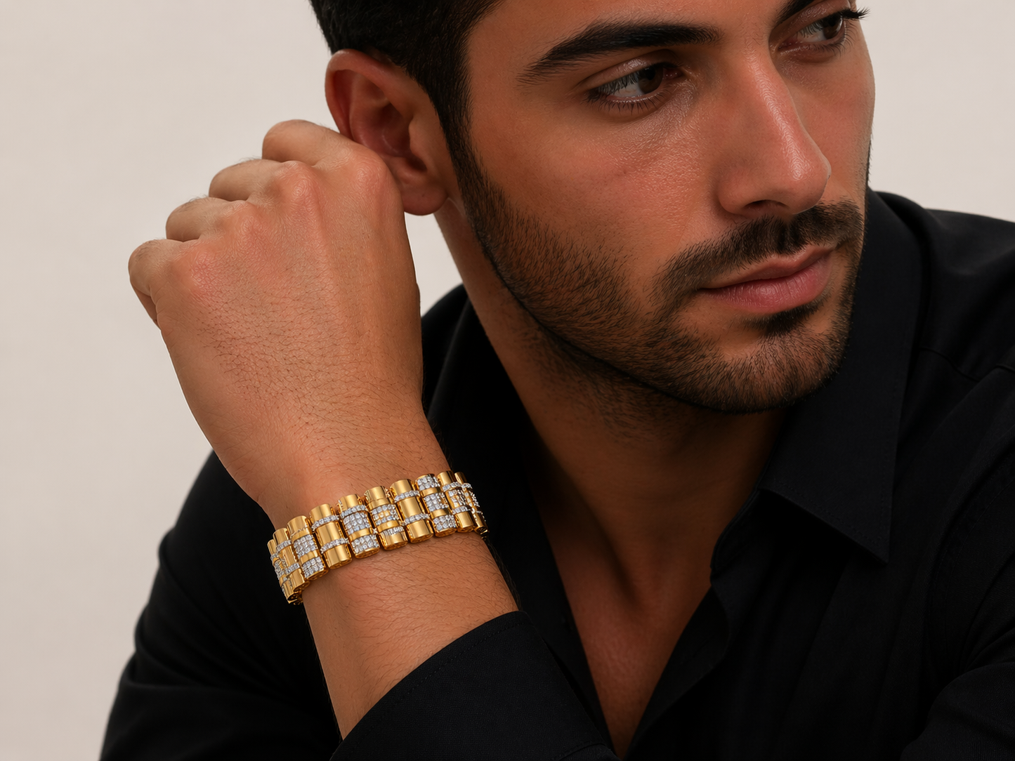 multi-row diamond cylinder bracelet | contemporary luxe design