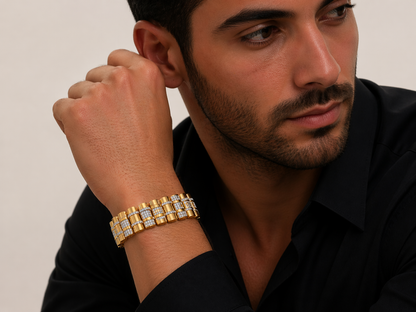Multi-Row Diamond Cylinder Bracelet | Contemporary Luxe Design