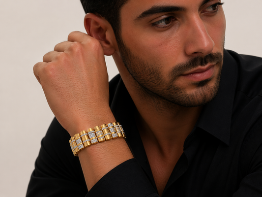 Multi-Row Diamond Cylinder Bracelet | Contemporary Luxe Design