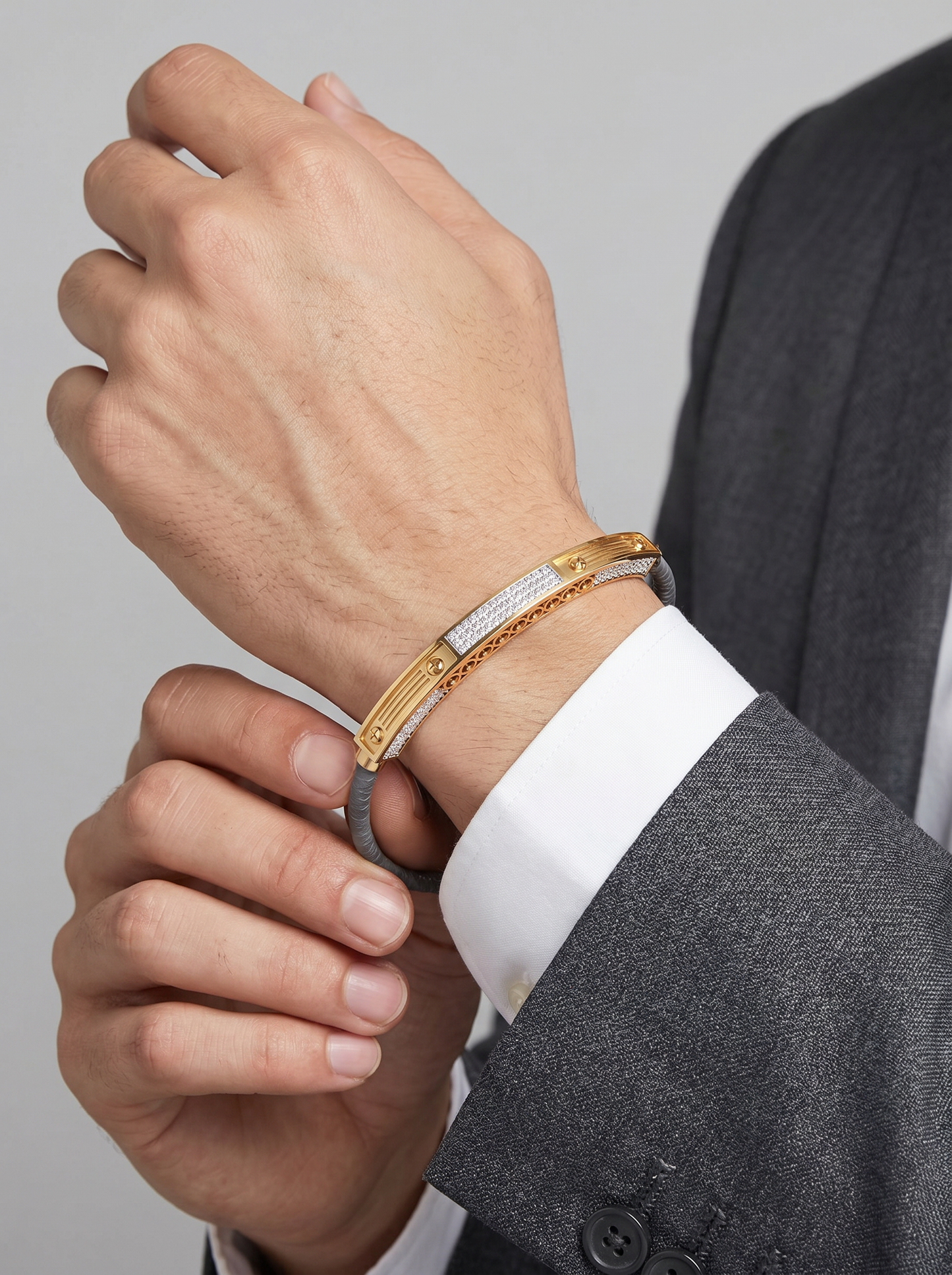 diamond bar cord bracelet | contemporary statement design