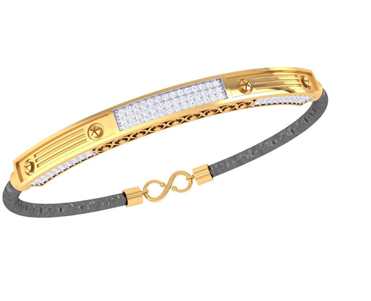 Diamond Bar Cord Bracelet | Contemporary Statement Design