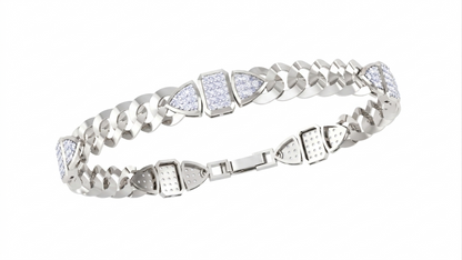 Diamond Accent Link Bracelet | Contemporary Chain Design