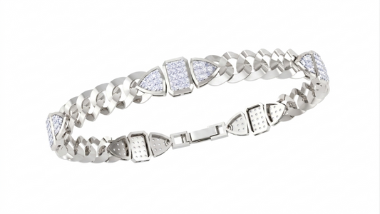 Diamond Accent Link Bracelet | Contemporary Chain Design