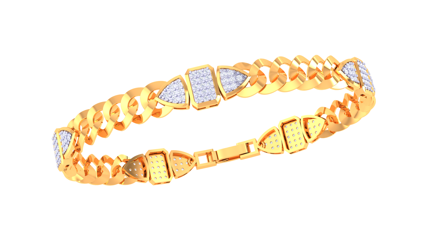 diamond accent link bracelet | contemporary chain design
