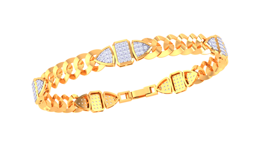 Diamond Accent Link Bracelet | Contemporary Chain Design