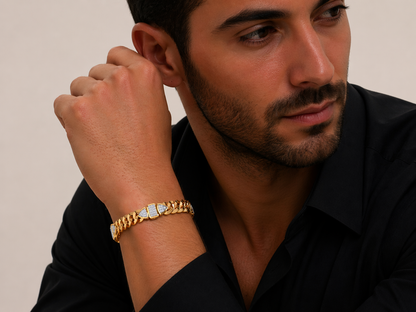 Diamond Accent Link Bracelet | Contemporary Chain Design