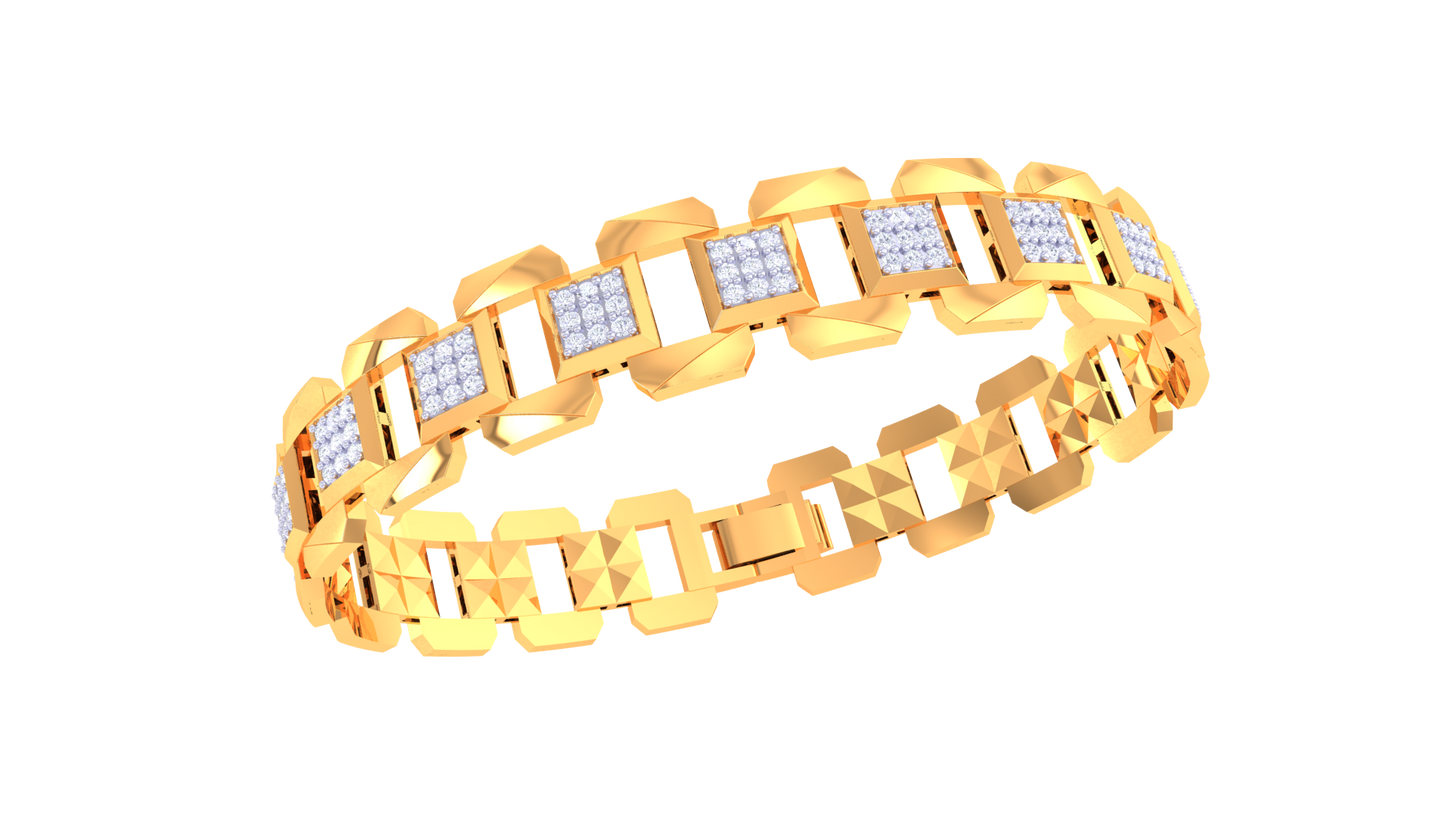 geometric diamond link bracelet | bold structured design