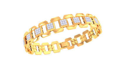 Geometric Diamond Link Bracelet | Bold Structured Design