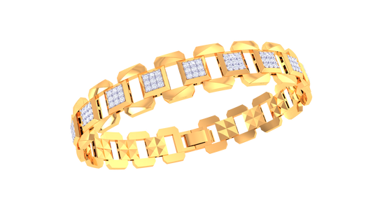 Geometric Diamond Link Bracelet | Bold Structured Design
