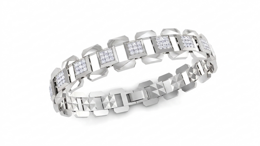 Geometric Diamond Link Bracelet | Bold Structured Design