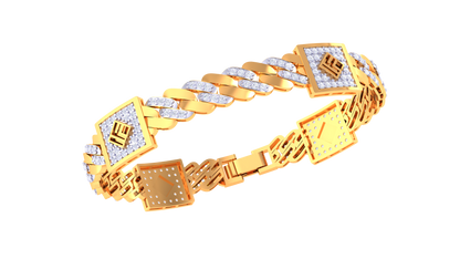 Structured Diamond Chain Bracelet | Modern Square Link Design