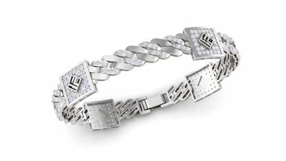 Structured Diamond Chain Bracelet | Modern Square Link Design