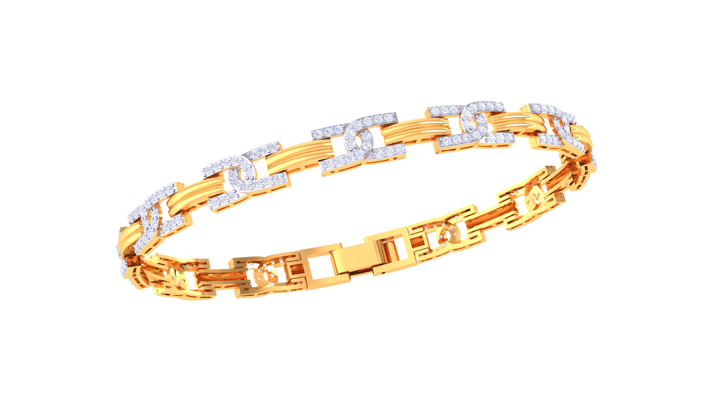 interlocking diamond link bracelet | layered chain design