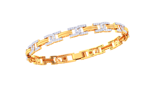 Interlocking Diamond Link Bracelet | Layered Chain Design
