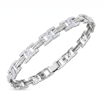 Interlocking Diamond Link Bracelet | Layered Chain Design