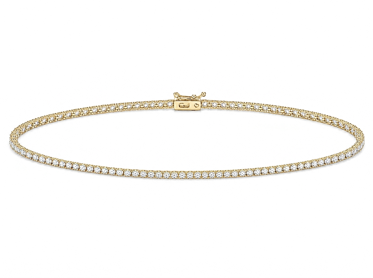 0.05 ct round diamond women's tennis bracelet | prong setting
