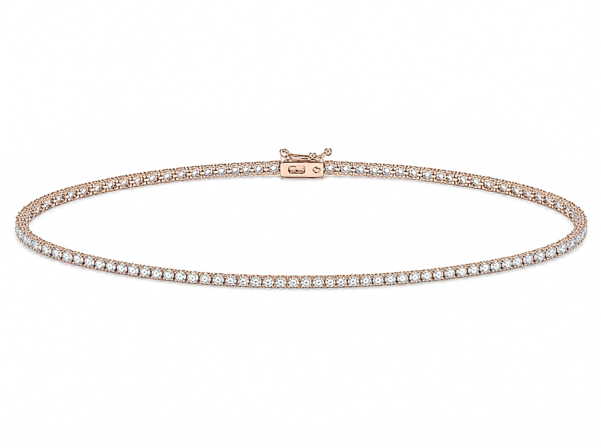 0.05 ct round diamond women's tennis bracelet | prong setting
