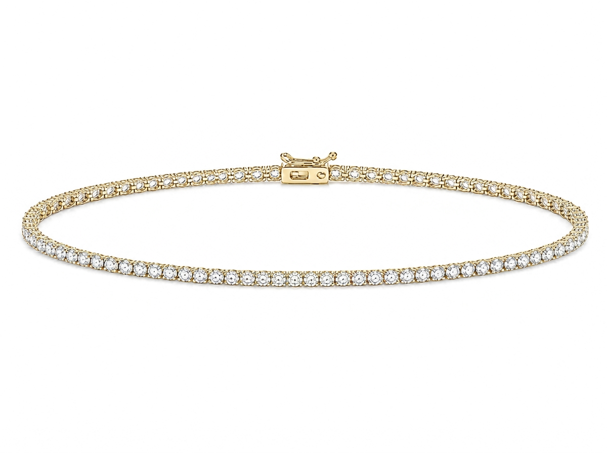 0.10 ct round diamond women's tennis bracelet | prong setting