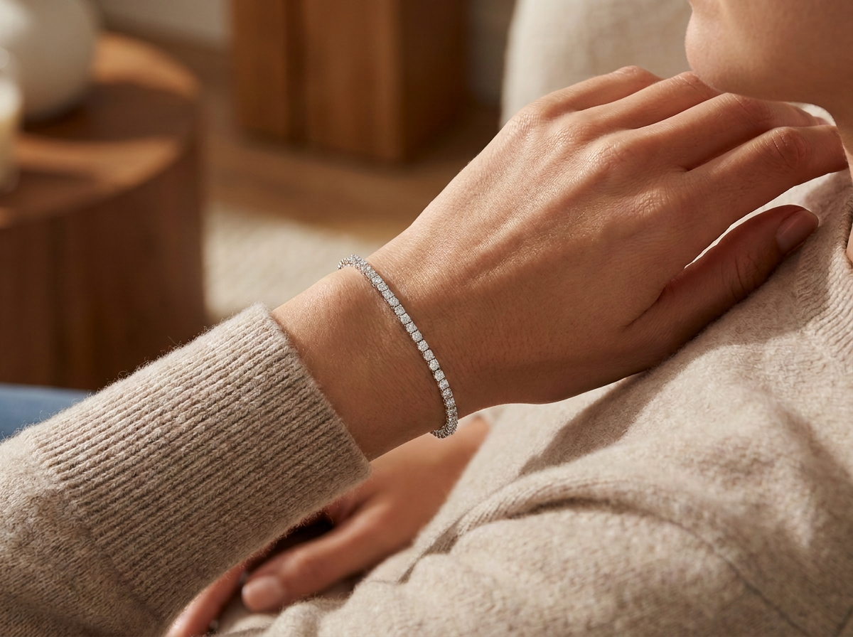 0.50 ct round diamond women's tennis bracelet | prong setting