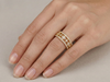 Luxury Geometric Round Diamond Statement Ring | 18K Gold Wide Band Ring