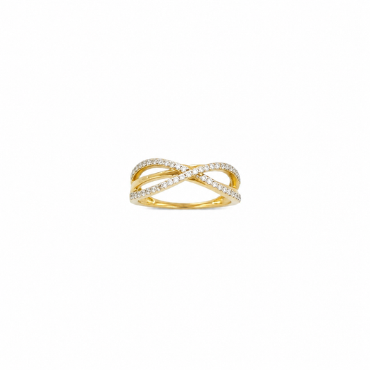 Infinity Criss-Cross Diamond Ring | Elegant 18K Gold Ring