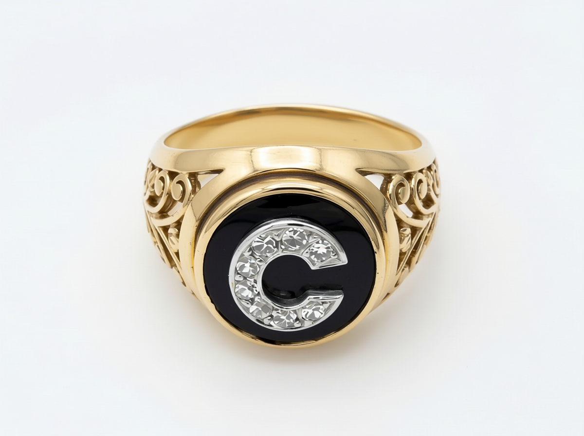 round diamond filigree statement ring | 14k gold ring