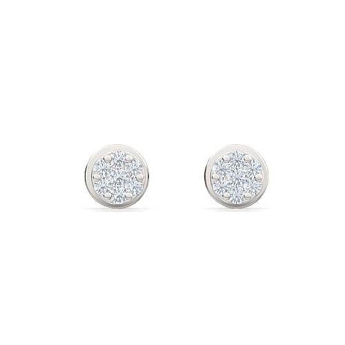 round brilliant diamond stud earrings | sparkling floating diamond design