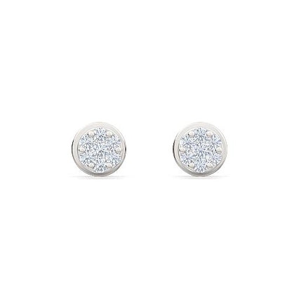 Round Brilliant Diamond Stud Earrings | Sparkling Floating Diamond Design