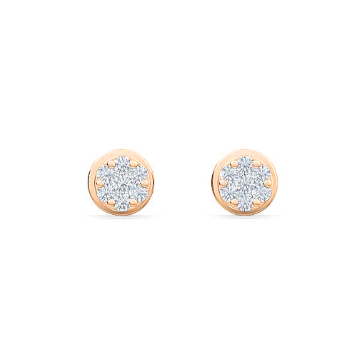 round brilliant diamond stud earrings | sparkling floating diamond design