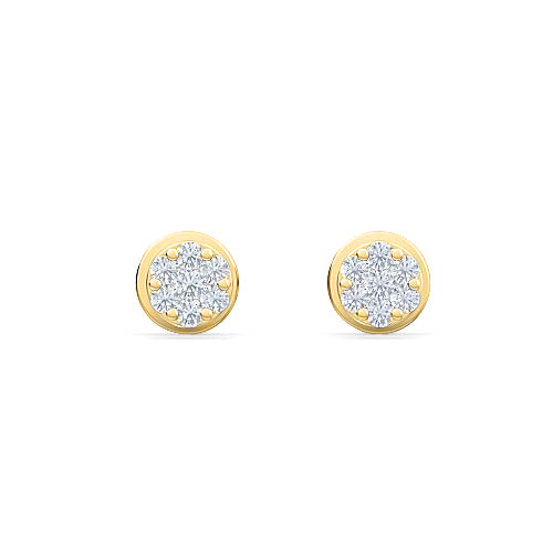 round brilliant diamond stud earrings | sparkling floating diamond design