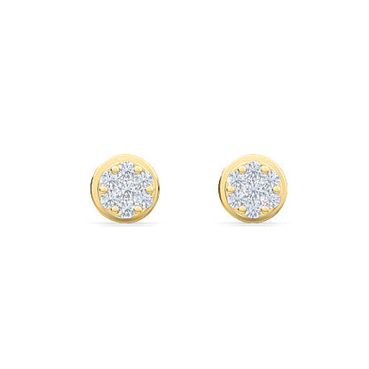 Round Brilliant Diamond Stud Earrings | Sparkling Floating Diamond Design
