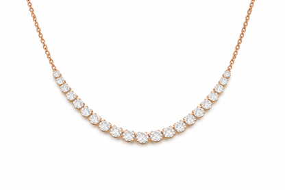 Diamond Tennis Necklace | Prong-Set Curved Line Design