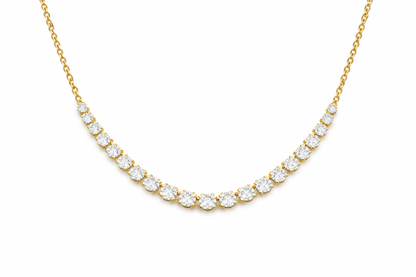 Diamond Tennis Necklace | Prong-Set Curved Line Design