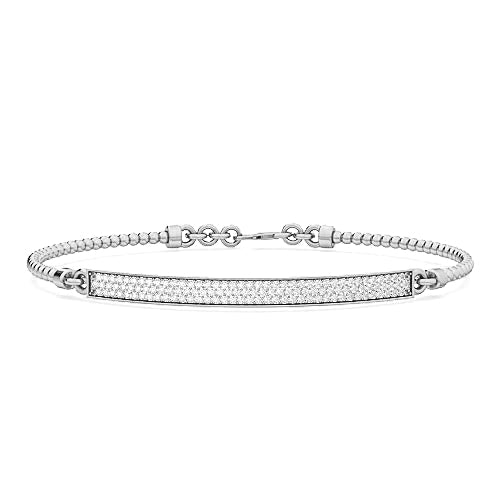 Casual Wear Diamond Bangle Bracelet | Round Cut Prong Set Diamond Bracelet