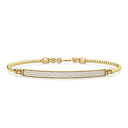 Casual Wear Diamond Bangle Bracelet | Round Cut Prong Set Diamond Bracelet