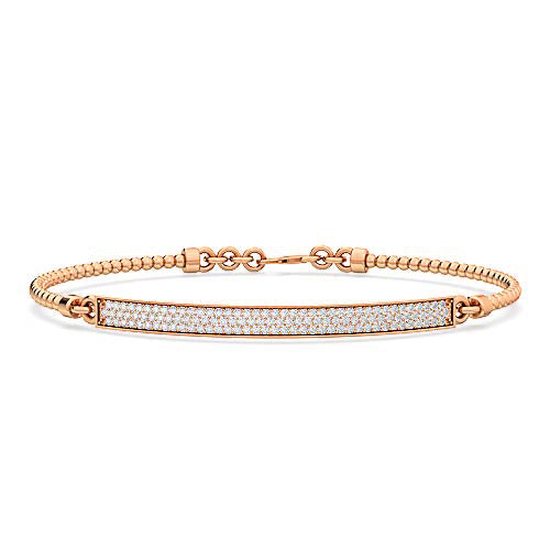 casual wear diamond bangle bracelet | round cut prong set diamond bracelet