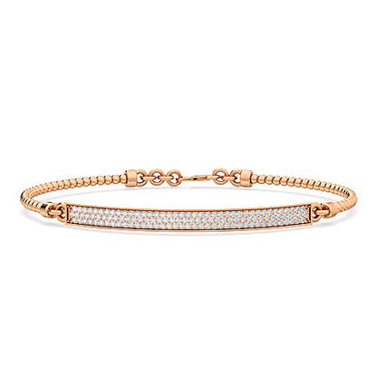 Casual Wear Diamond Bangle Bracelet | Round Cut Prong Set Diamond Bracelet