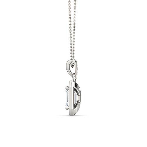 emerald cut diamond solitaire pendant | elegant classic pavé setting