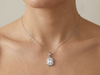 Emerald Cut Diamond Solitaire Pendant | Elegant Classic Pavé Setting