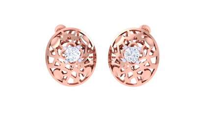Round Brilliant Oceanic Diamond Stud Earrings for Women | Luxurious Elegant Setting