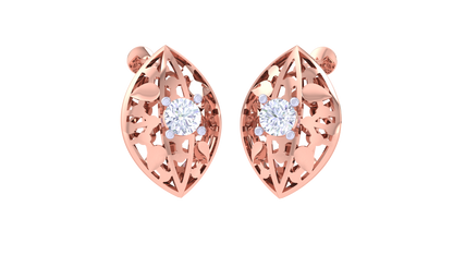 Round Brilliant Lustrous Aurora Diamond Stud Earrings | Elegant Women's Setting