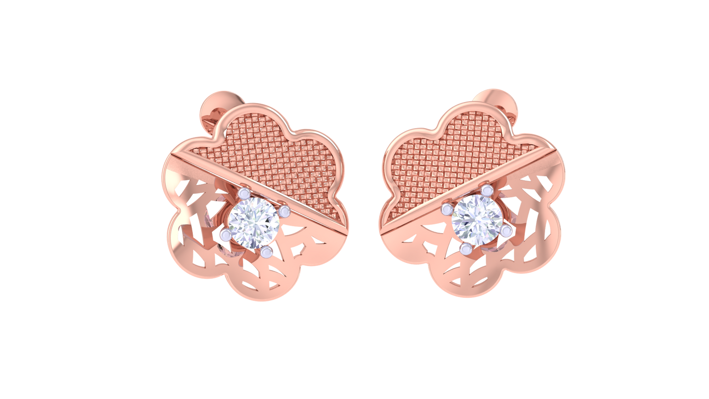 round brilliant enchanted double solitaire diamond stud earrings | elegant women's setting
