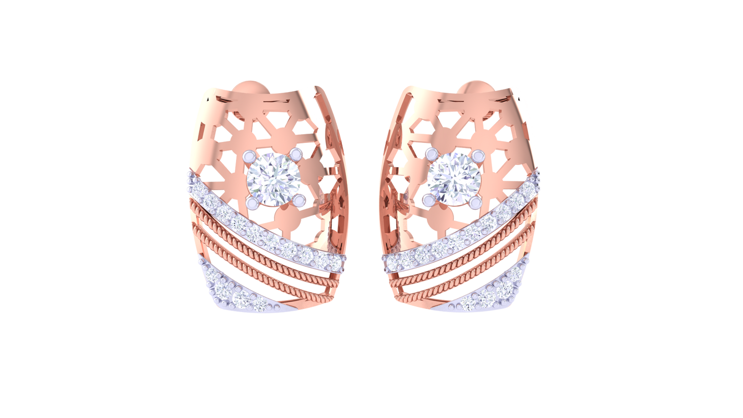 round brilliant dazzling diamond stud earrings for women | exquisite elegant setting