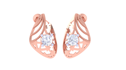 Round Brilliant Aurora Diamond Stud Earrings for Women | Aurora Borealis Inspired Setting
