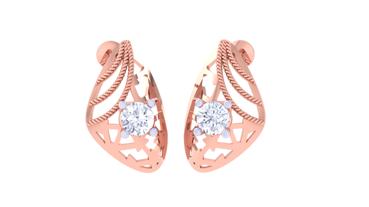 Round Brilliant Aurora Diamond Stud Earrings for Women | Aurora Borealis Inspired Setting