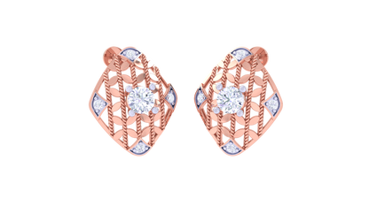 Round Brilliant Regal Solitaire Diamond Stud Earrings | Exquisite Elegant Women's Setting