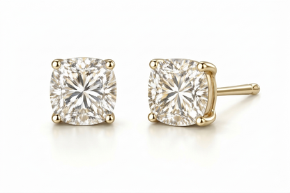 Round Diamond Stud Earrings | Four-Prong Basket Setting