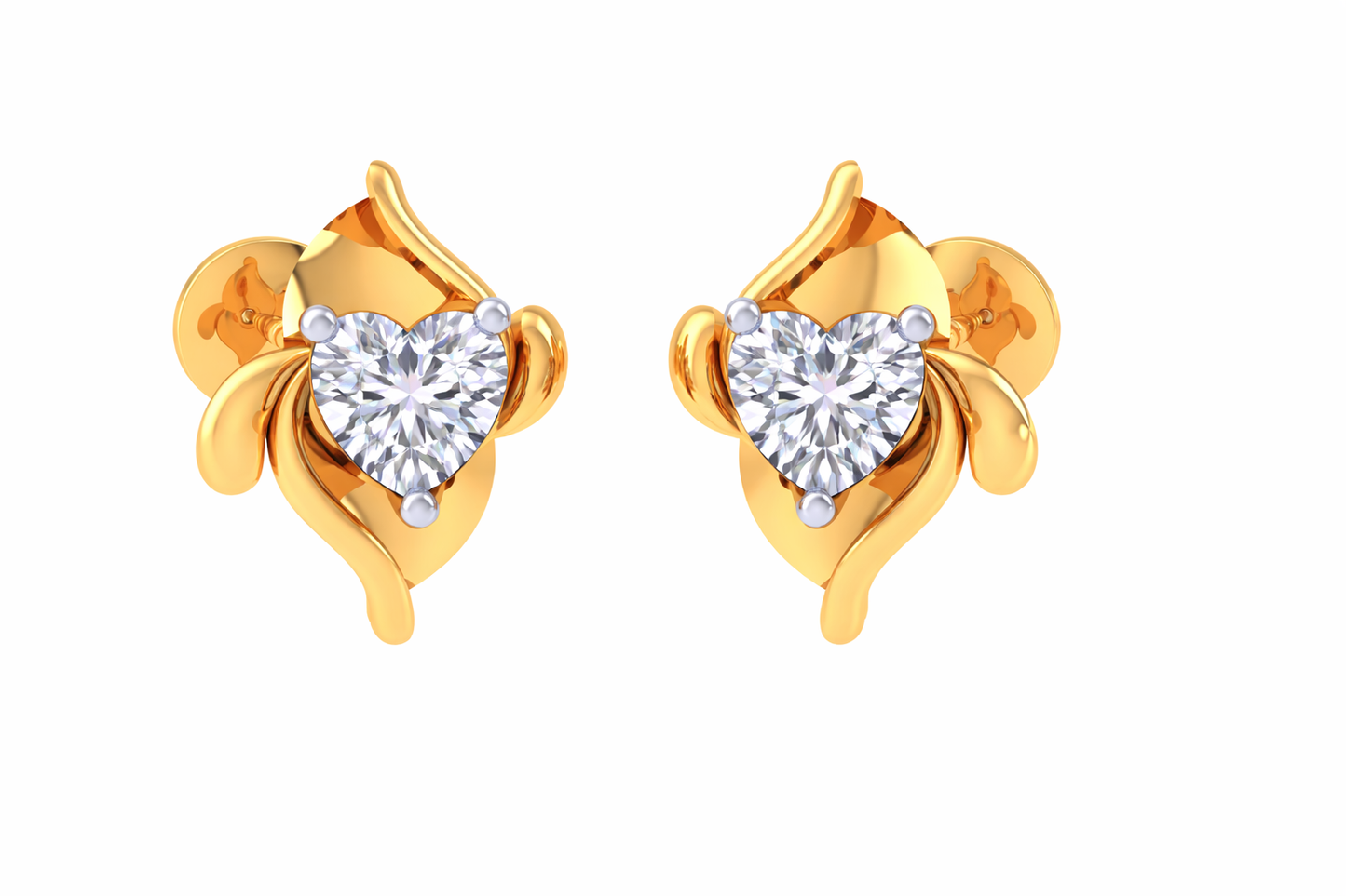 twisted petal diamond stud earrings | sculpted prong-set wrap design