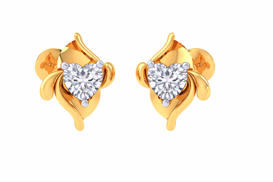 Twisted Petal Diamond Stud Earrings | Sculpted Prong-Set Wrap Design