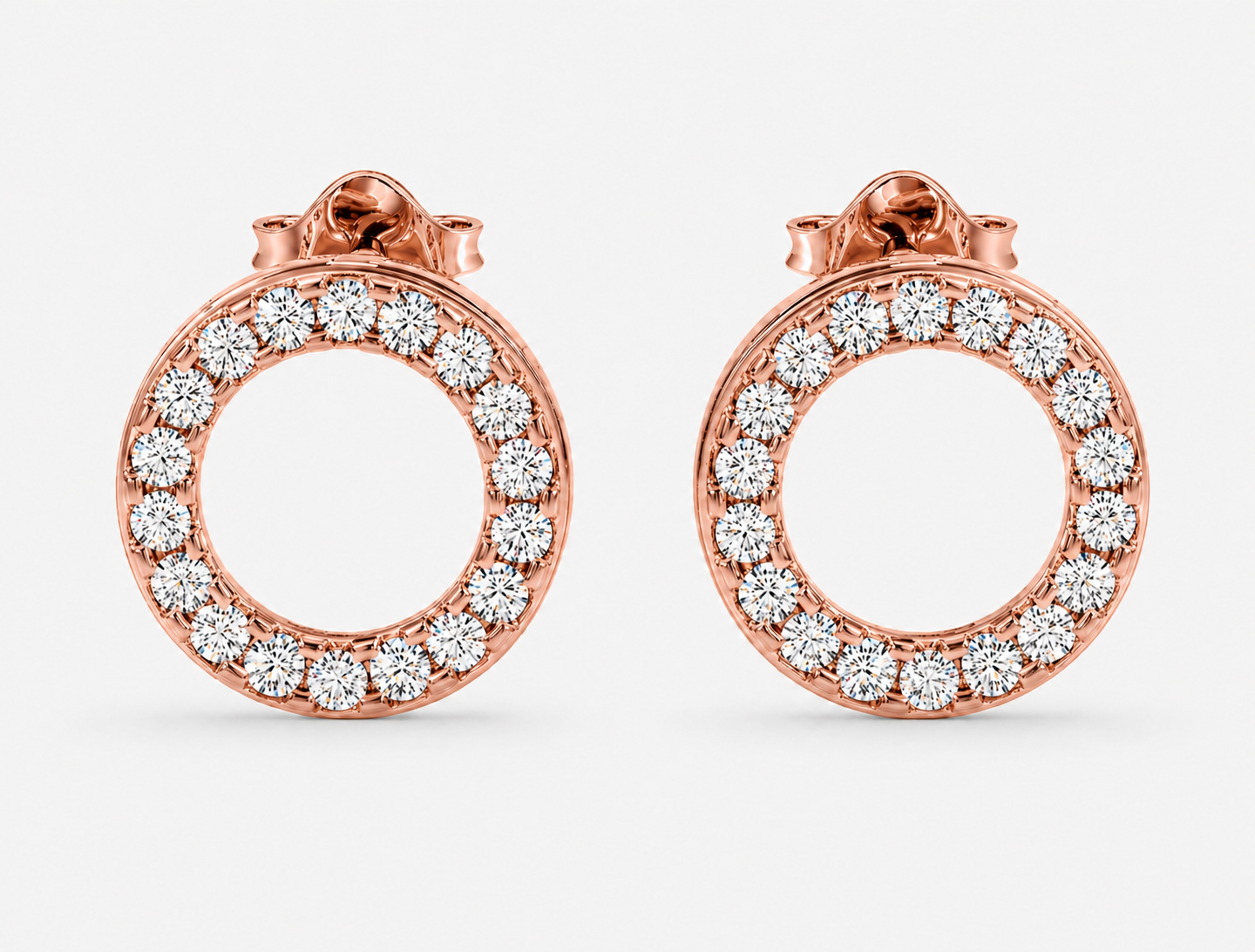convertible double circle round brilliant diamond earrings | versatile statement elegance
